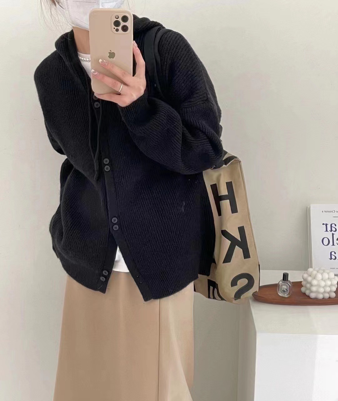 Hooded knitted cardigan 2022 Spring new style soft and sweet Korean style loose soft fruit-colored sweater women's coat top Application Scenario