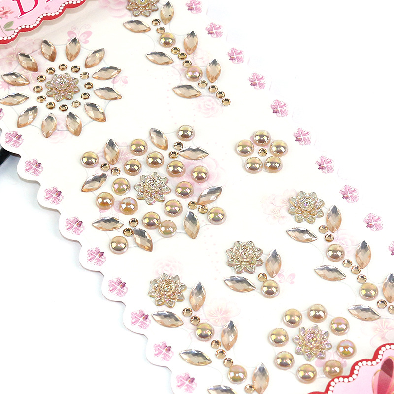 Pearl resin water diamond stickers for children, acrylic DIY mobile phone diamond stickers, pearl rose flowers Application Scenario