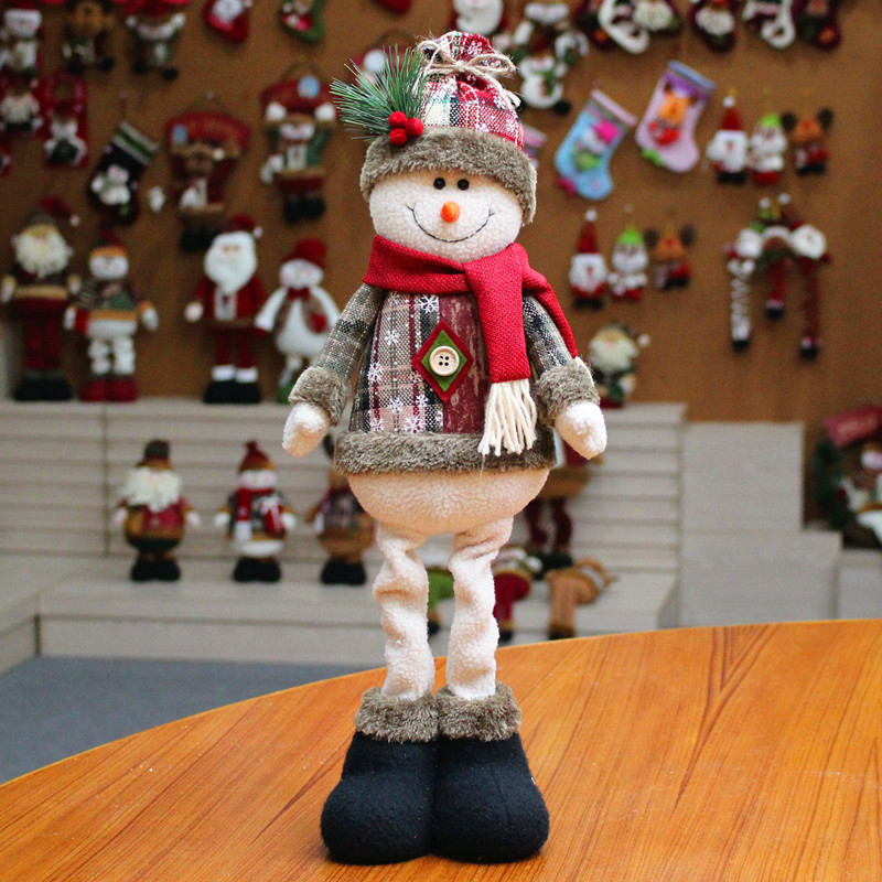 圣诞玩偶装饰 圣诞老人雪人麋鹿公仔橱窗装饰用品 创意小礼物