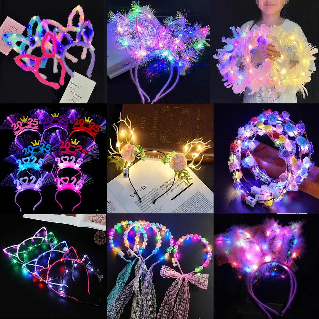 发光头饰带灯发箍兔耳朵儿童公园地摊夜市摆摊玩具批货地推小礼品