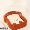 High appearance level, cute little bread soap box, portable student dormitory bathroom, home bathroom soap box with lid Specification image