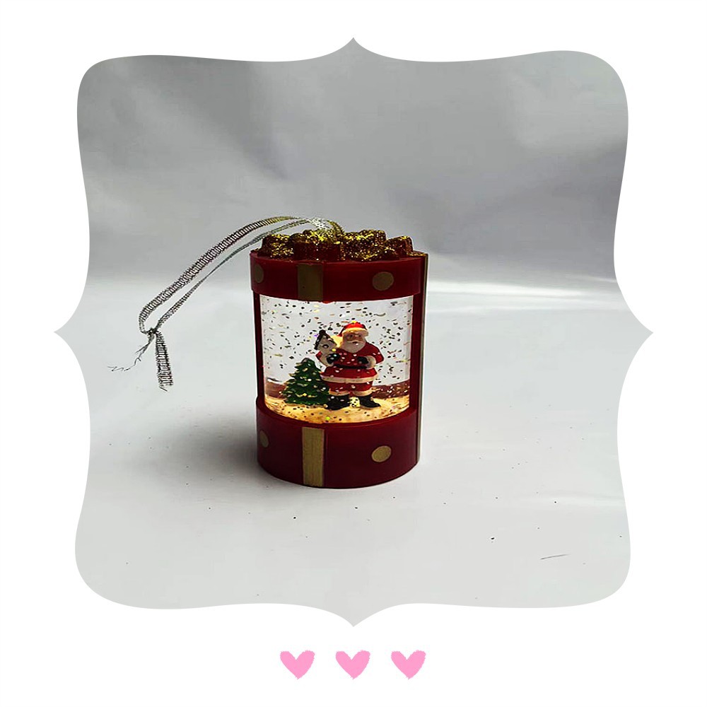 Christmas Circle Gift Bag Water Interior Characters Small Wind Lamp Tabletop Decoration Christmas Scene Layout Mall Decorations Specification drawing