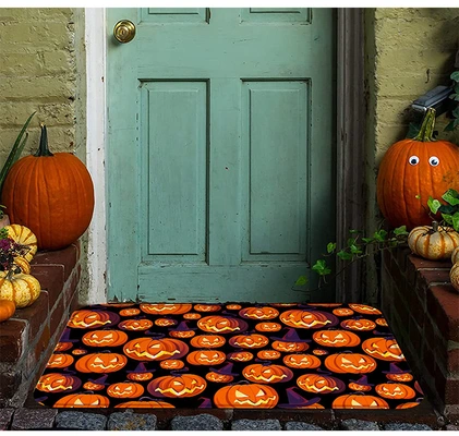 Halloween decorations Outdoor floor mat Farrah velvet bathroom bathroom Household entry bedroom absorbent non-slip carpet thumbnail