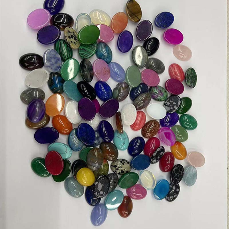 10x14，13x18mm 混色戒面天然石椭圆形DIY饰品裸石配件天然石戒面天然石饰品配件细节图