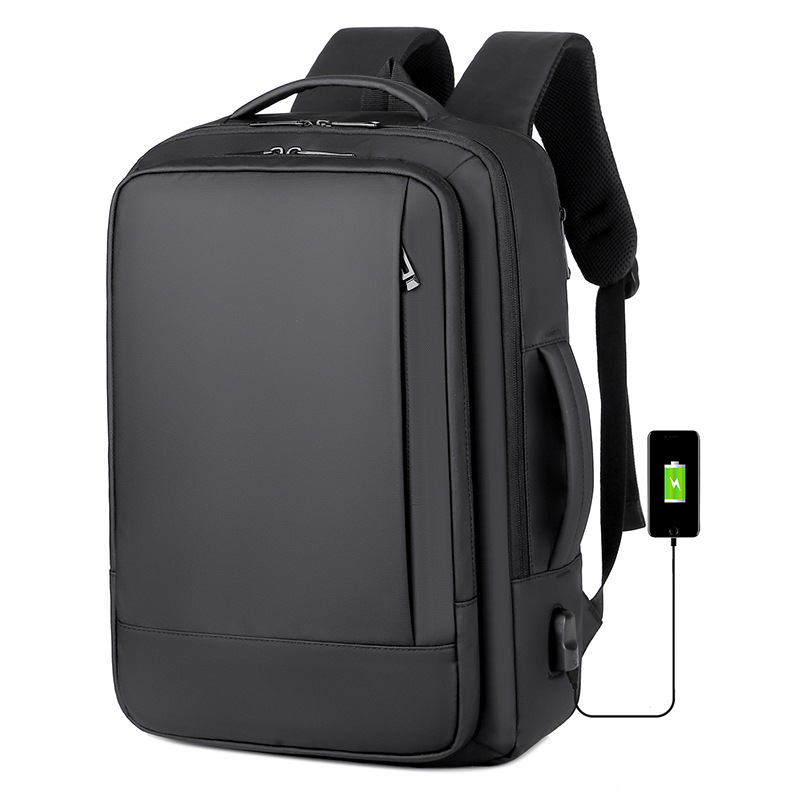 Cross-Border Usb Charging Backpack Backpack Men's Business Waterproof Expansion Expansion Computer Bag Dual-Purpose College Student Schoolbag details Picture