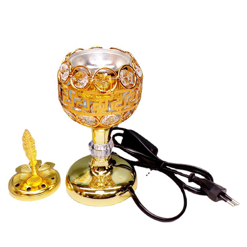 Middle Eastern-style ceramic crystal incense burner, electric heating incense burner, essential household handicrafts and decorative items, incense burner Item Picture