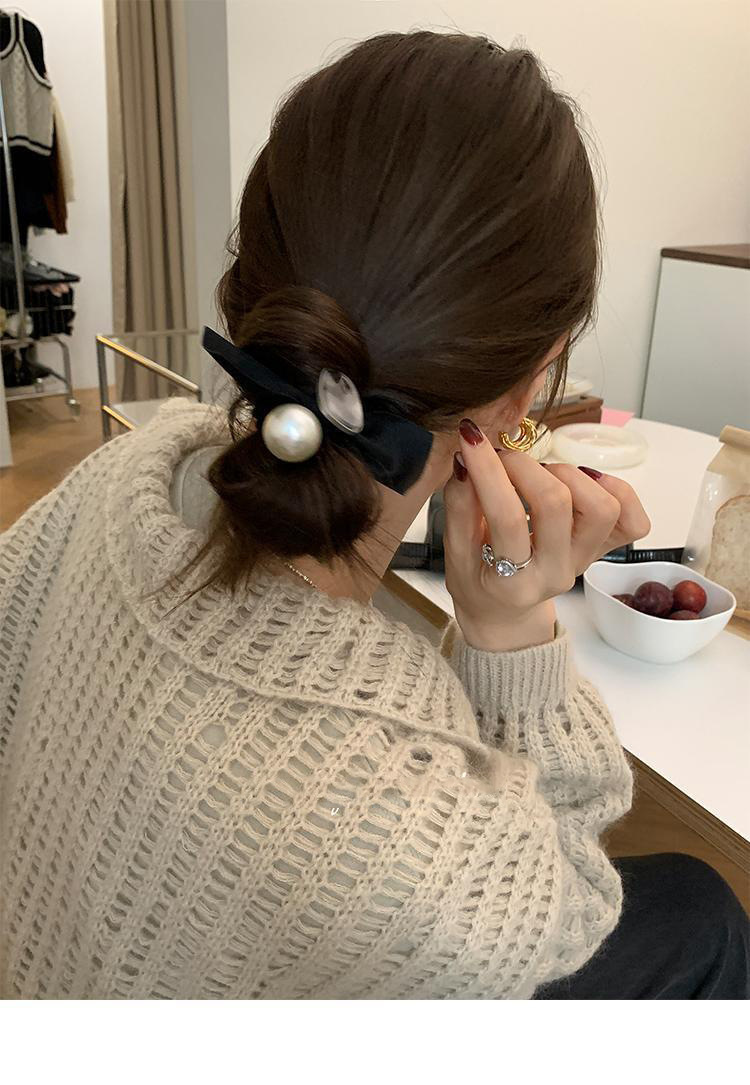New Korean-style fashionable and versatile bow hair tie, feminine leather band hair tie, high-elasticity hair band accessory pic 3