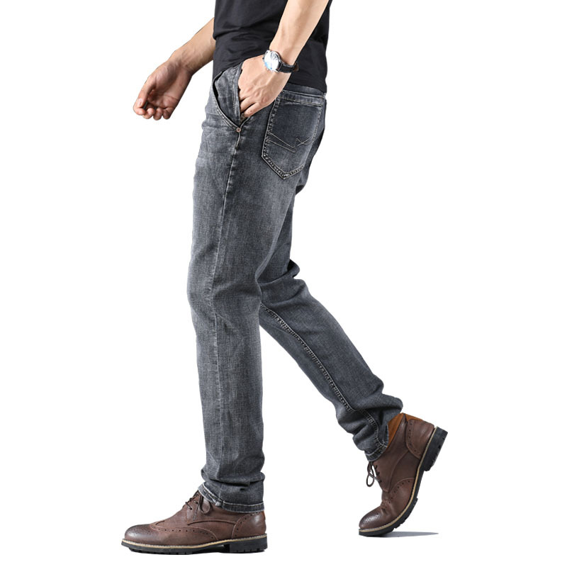 Smoke-gray men's loose straight-leg summer thin trousers, new men's middle-aged casual and versatile trousers for men Item Picture