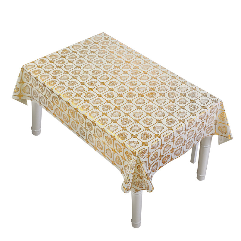 European Pvc Hot Gold Tablecloth Washable 3D Coffee Table Cloth Waterproof, Oil-Proof And Ironing Rectangular Plastic Coffee Table Mat Item Picture