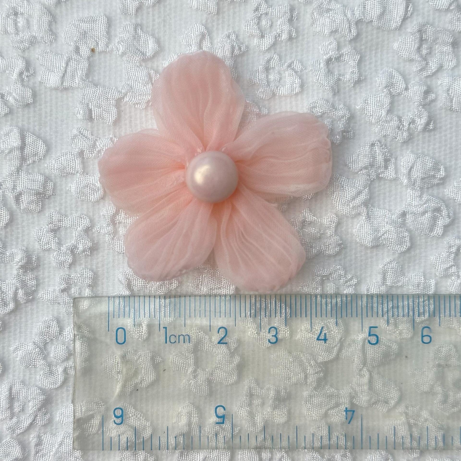Children's Hair Clip Hair Rope Material Diy Hair Accessories Headgear Accessories Fabric Handmade Flower Yarn Flower Five-Petal Flower Accessories Item Picture