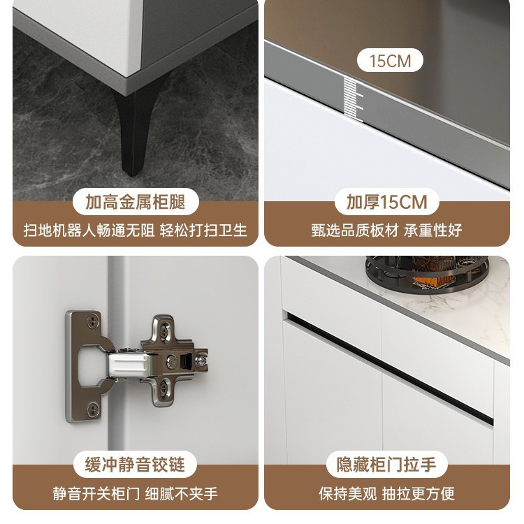 The sideboard is an integrated wall-mounted household modern and simple kitchen cabinet, a light luxury living room cabinet, a storage cabinet and a tea cabinet Application Scenario