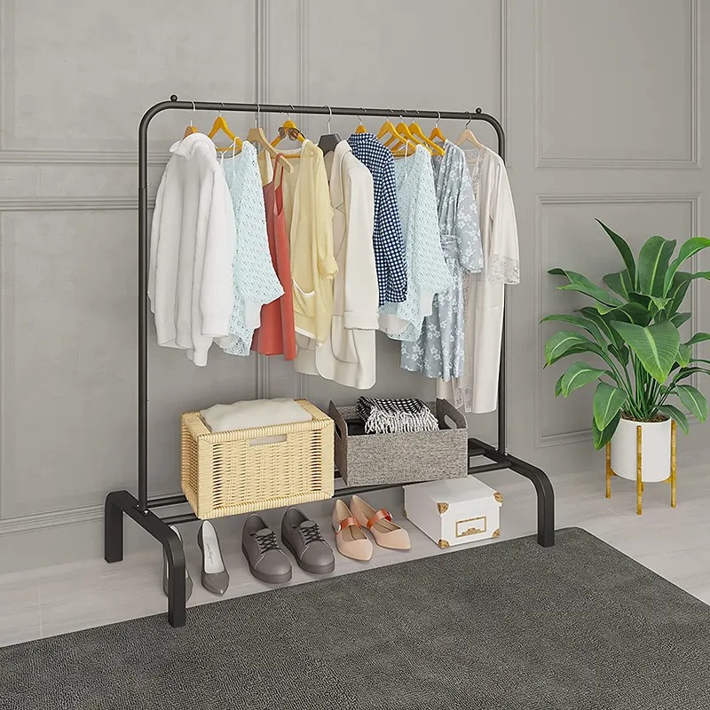 Clothes drying rack floor hanging rack folding dormitory with indoor bedroom students drying clothes rack home cool clothes pole shelf details Picture