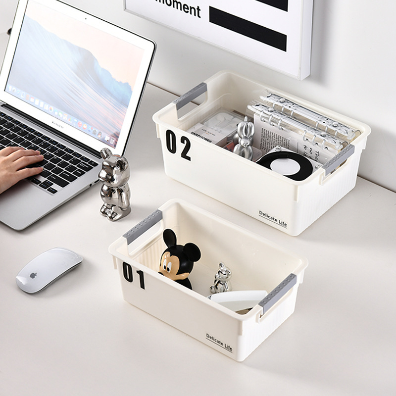 Japanese-style plastic baskets, rectangular storage baskets, desktop storage baskets, kitchen storage baskets, bathroom storage frame baskets