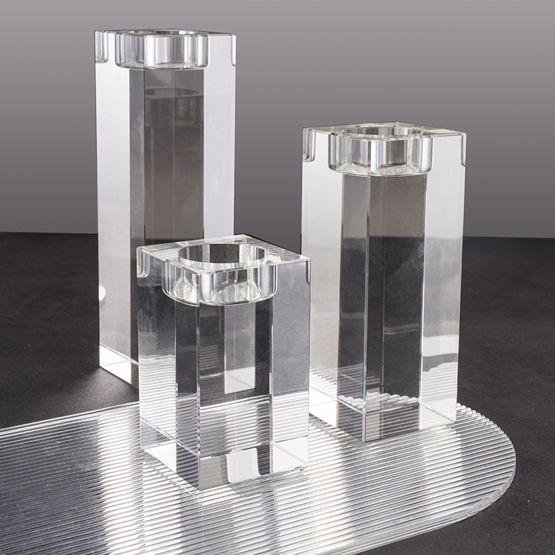 Crystal Candlestick European High-End Candlelight Dinner Candlestick Romantic Simple Modern Crystal Crafts Household Items details Picture
