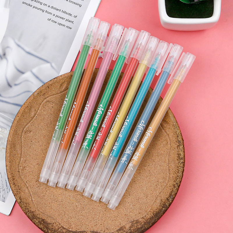 Creative planner pen set, pastel pen, art watercolor pen, gel pen, high appearance level, Morandi painting, drawing marker pen Specification image
