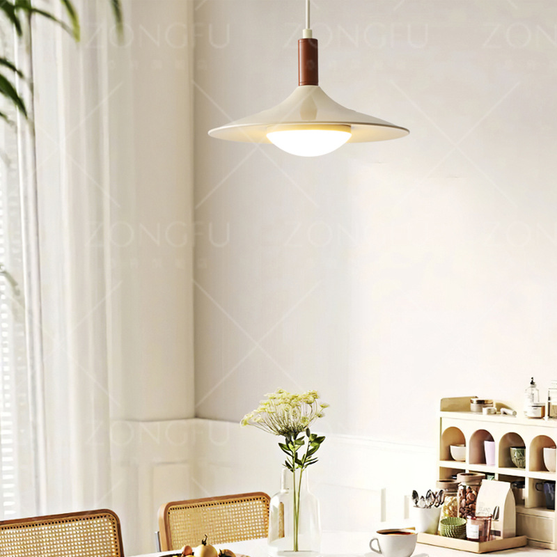 Cream-style restaurant chandelier, French simple dining table, bar counter, flying saucer lamp, wabi-sabi style bedroom, small bedside chandelier Application Scenario