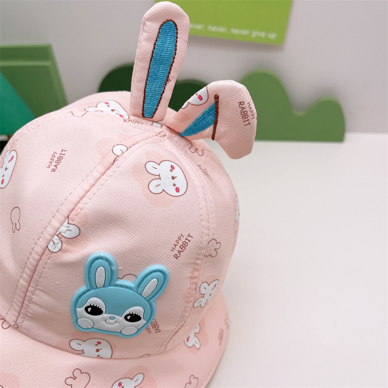 Baby Hat Children's Hat Fisherman Hat Visor Hat Princess Hat Children's Basin Hat New Cartoon Bunny Baby Hat Outdoor Outing Visor Baby Hat Girl Treasure Cute Child Hat Specification drawing