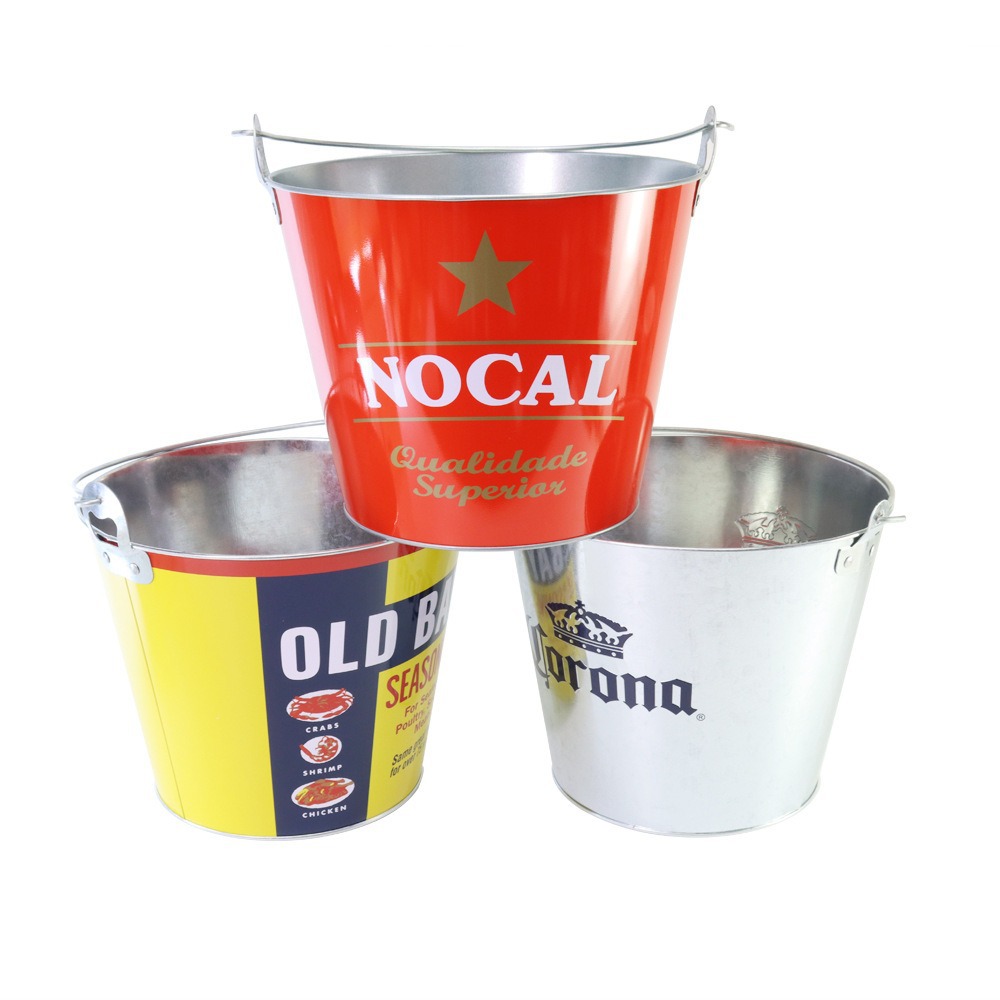 Mass-produce 5L, 8L and 10L ice buckets, bar wine buckets, chilled beer ice buckets, portable hand-held galvanized metal buckets Application Scenario