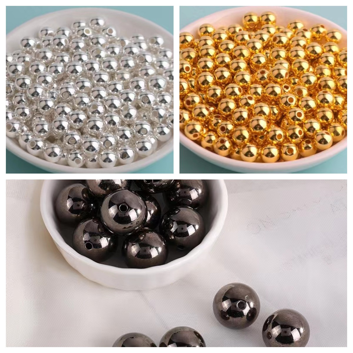 Ordinary Straight Hole Loose Bead With Hole Round Abs Color Pearl Bracelet Necklace Diy Manual Manufacturers Wholesale details Picture