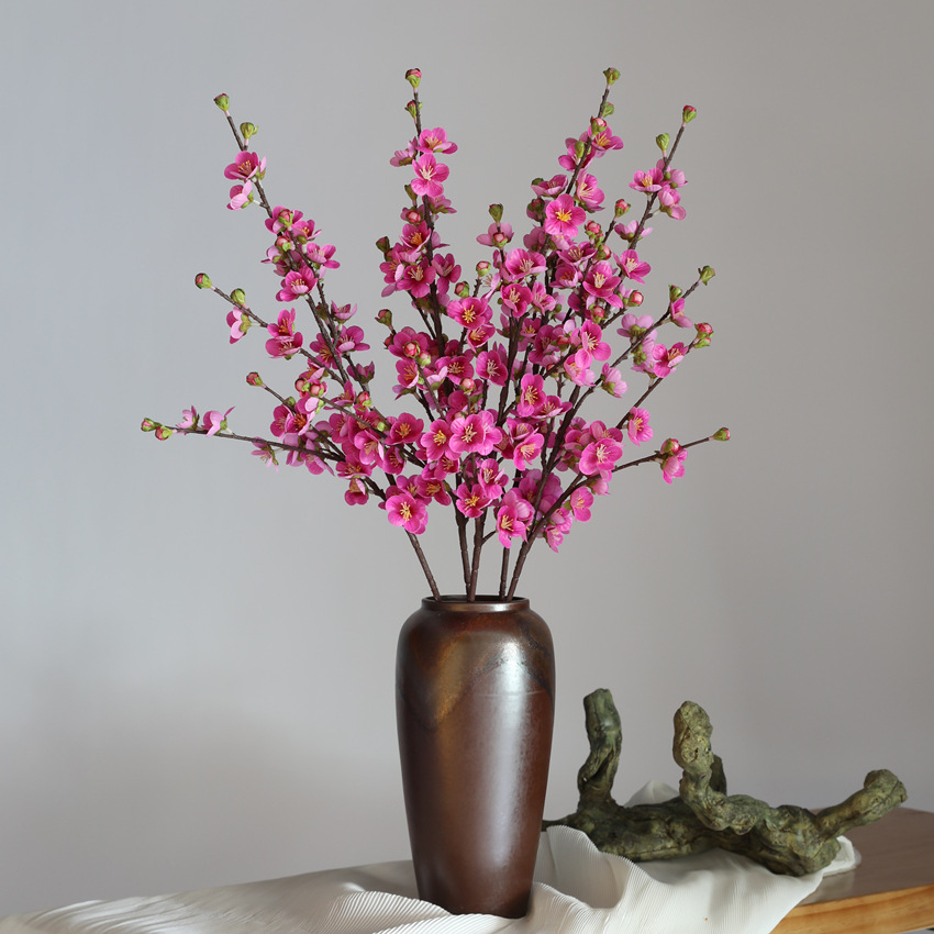 杏花 仿真花3D胶布桃花假花手感中式梅花 家居装饰样板房造型详情8