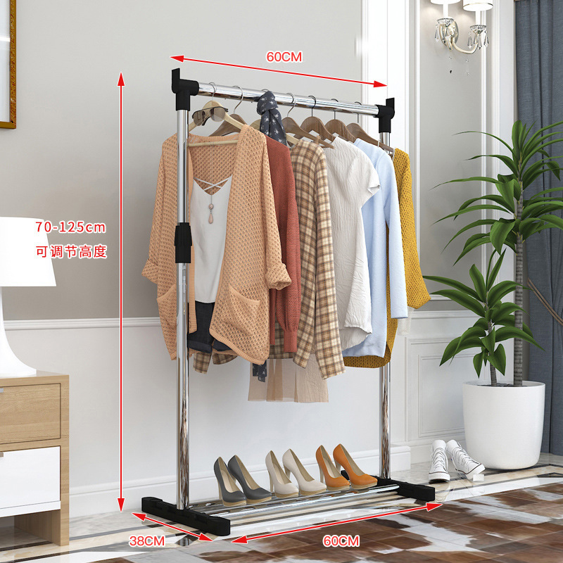 Drying Clothes Rack Folding Single Pole Simple Drying Clothes Rack Household Indoor Hanging Clothes Rack Bedroom Cool Clothes Rack Item Picture