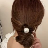 Bow tie large intestine hair band, high-end pearl hair tie, women's summer 2023 new style, elegant Korean high-elasticity rubber band Application Scenario