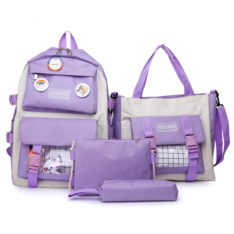 Children's schoolbag, first-grade girls' schoolbag five-piece set, school backpack, cartoon schoolbag set, student schoolbag Item Picture