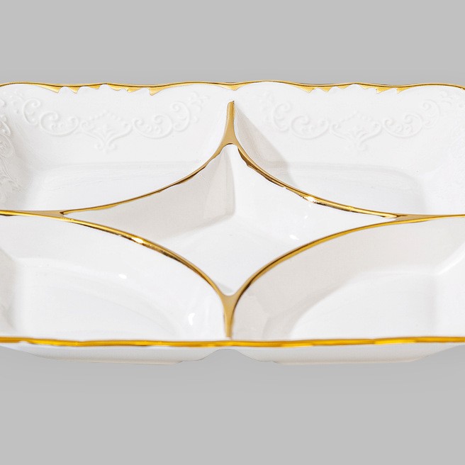 Wholesale of light luxury ceramic tableware sets, high-end gold-plated plates with gold edges Specification image