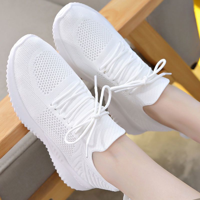 Indoor Fitness Shoes Women's Shoes New Summer Sports Shoes Women Breathable Mesh Surface Lightweight Flying Woven Running Shoes Travel Shoes Specification drawing