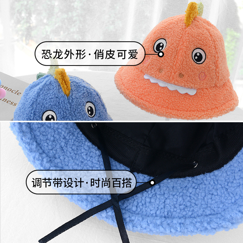 Versión coreana lindo dibujo animado dinosaurio invierno niños sombrero bufanda una mujer invierno caliente cuello bebé pescador sombrero Application Scenario