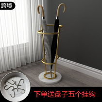 Cross-border metal umbrella rack Nordic household umbrella storage bucket Creative Marble hotel lobby shop umbrella rack
