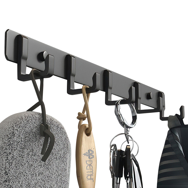Non-drilling space aluminum coat hook, bathroom, coat hook, rear door hook, clothes hanger, kitchen strong adhesive hook Item Picture