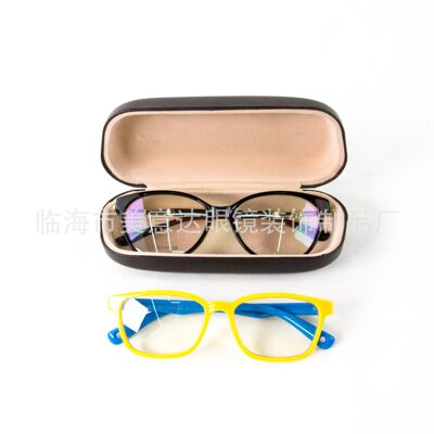 小牛皮中号光学镜眼镜盒学生近视眼镜盒平光镜眼镜盒详情图2