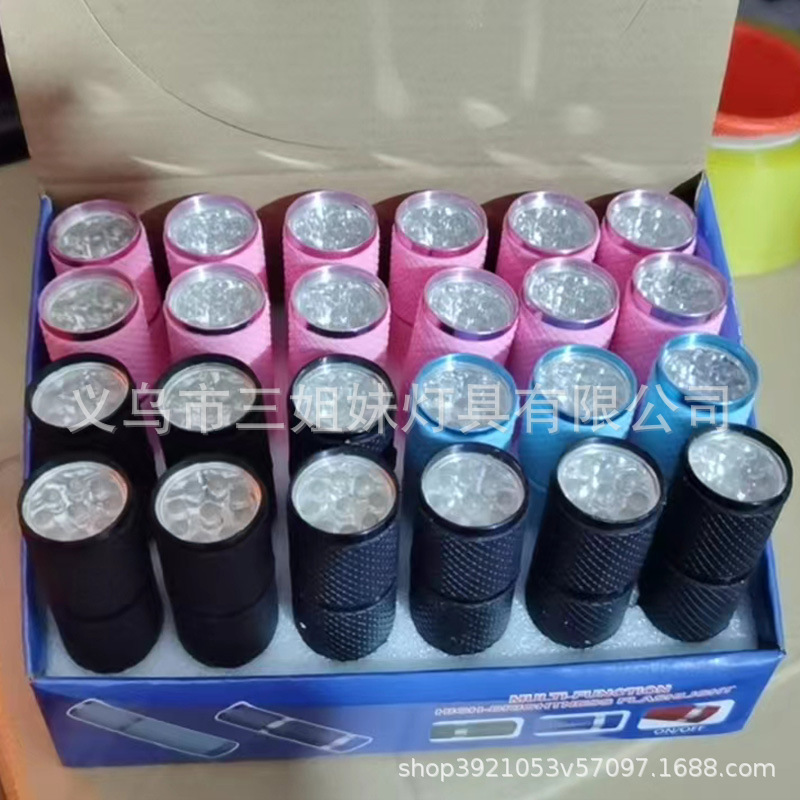 The new 9LED fluorescent flashlight UV fluorescent agent inspection scorpion lamp comes in four colors with white light illumination and multiple functions pic 2