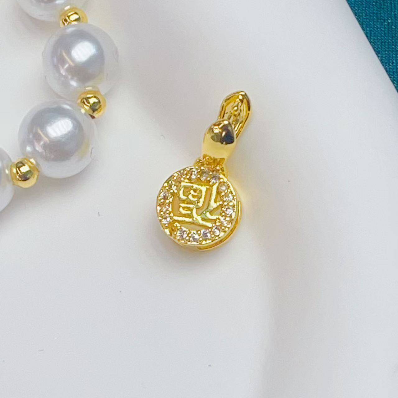 Copper-plated real gold pendant buckle, jade pendant buckle, simple buckle, children's jade pendant buckle, necklace buckle, diy accessories Specification image