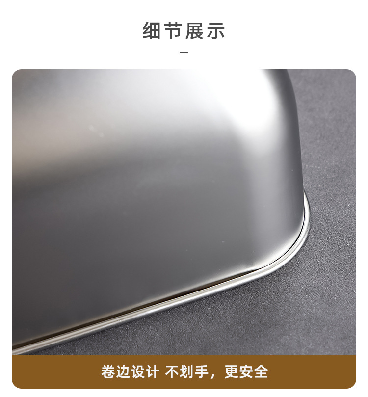 不锈钢生菜碗斜口碗商用韩式烤肉店火锅店装放生菜蔬菜青菜碗桶方形斜口碗不锈钢碗详情9