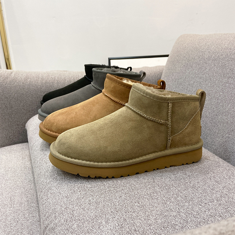 mini ankle boots, Henan Sangpo snow boots, women's snow boots, men's snow boots, fur integrated, Sangpo Village details Picture