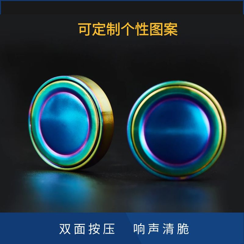 Fingertip Toy Decompression Press Pop Coin Commemorative Coin Color Stainless Steel Color Pattern Can Be Designed Pop Cap details Picture
