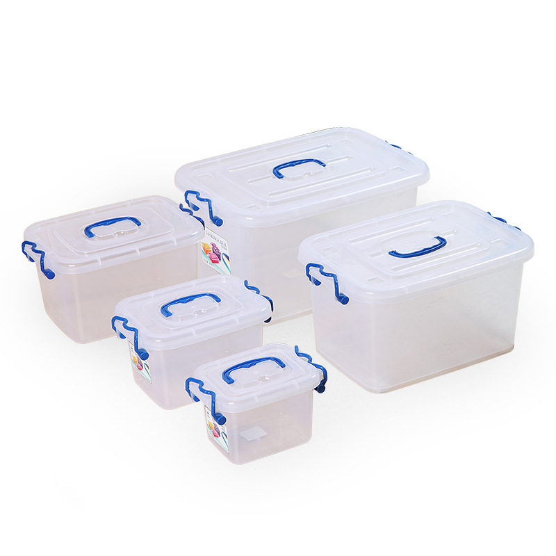 Large plastic storage box Clothes textbook organizer High transparent storage box with wheel and lid thickened storage box Item Picture