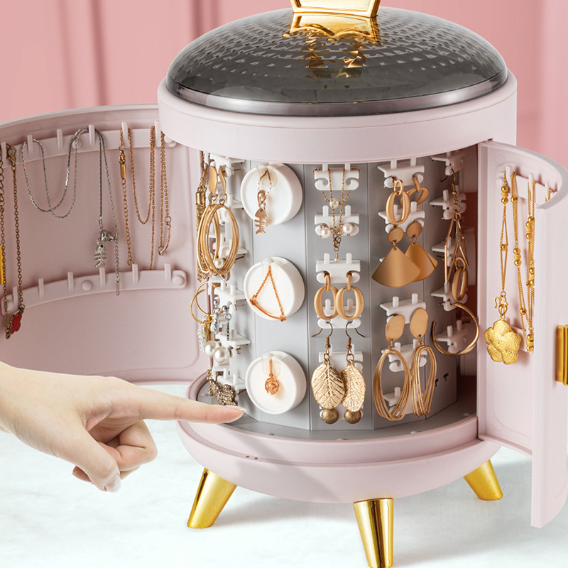 Jewelry Box High-End Household Luxury Jewelry Earrings Display Stand Earrings Stud Necklace Large Capacity Online Red Jewelry Storage Box Specification drawing