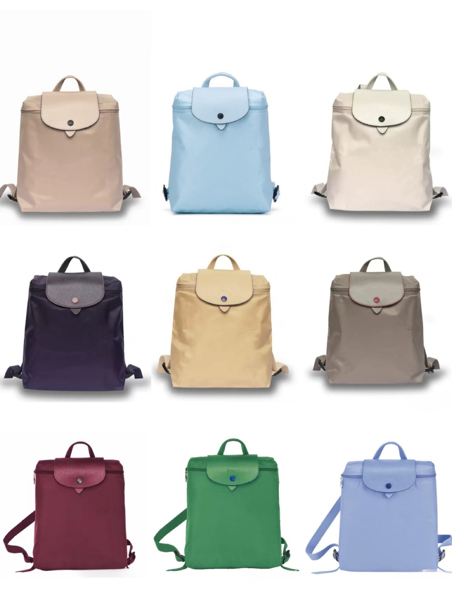 French Longchamp Bag 70Th Anniversary Edition Backpack Casual Student Backpack Backpack Embroidery Fashion Brand full figure
