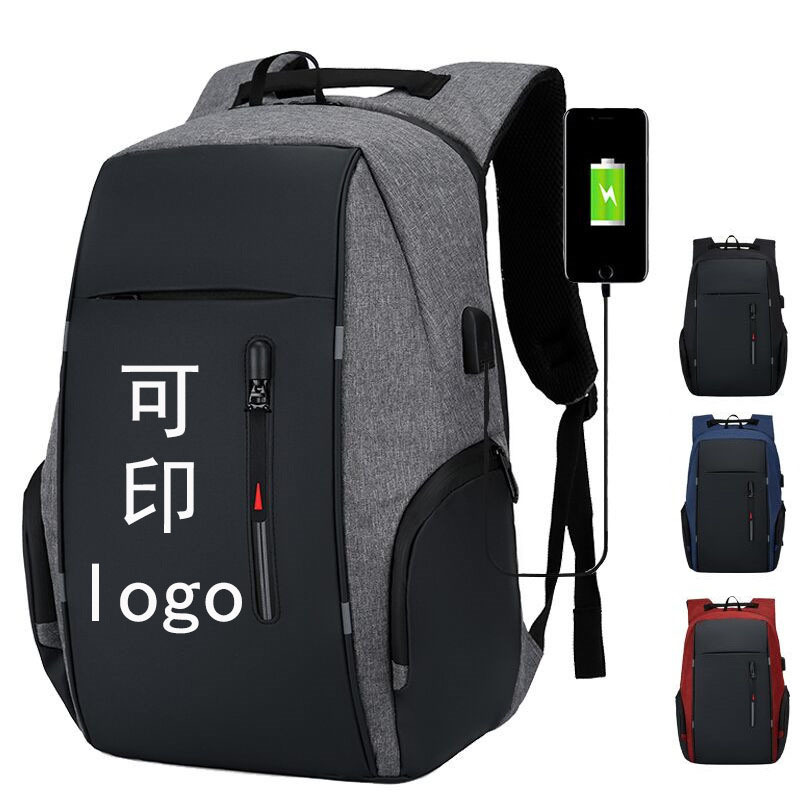 跨境男士商务包笔记本电脑包 多功能USB背包大容量双肩包可印logo详情图2