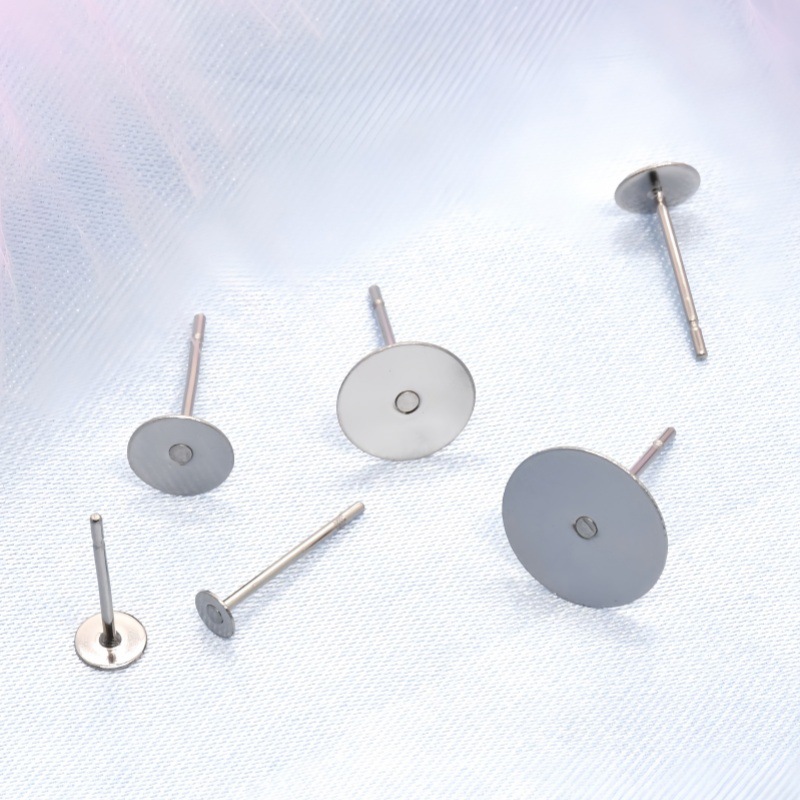 Cross-border supplier nuevo tipo de acero inoxidable cabeza plana earpin diy niños earring material accesorios de fábrica al por mayor details Picture
