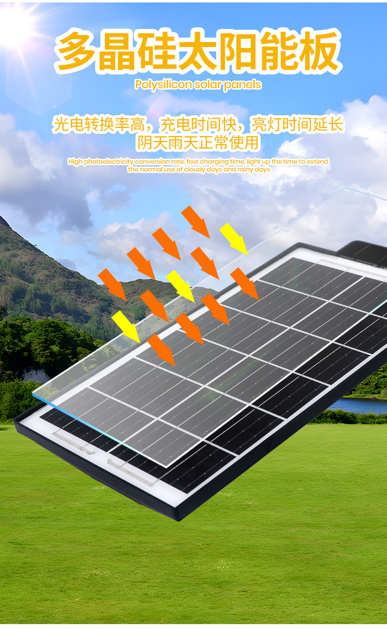 Cross-border solar street lamp, Yangwang outdoor waterproof household LED intelligent sensing integrated new rural courtyard lamp pic 10