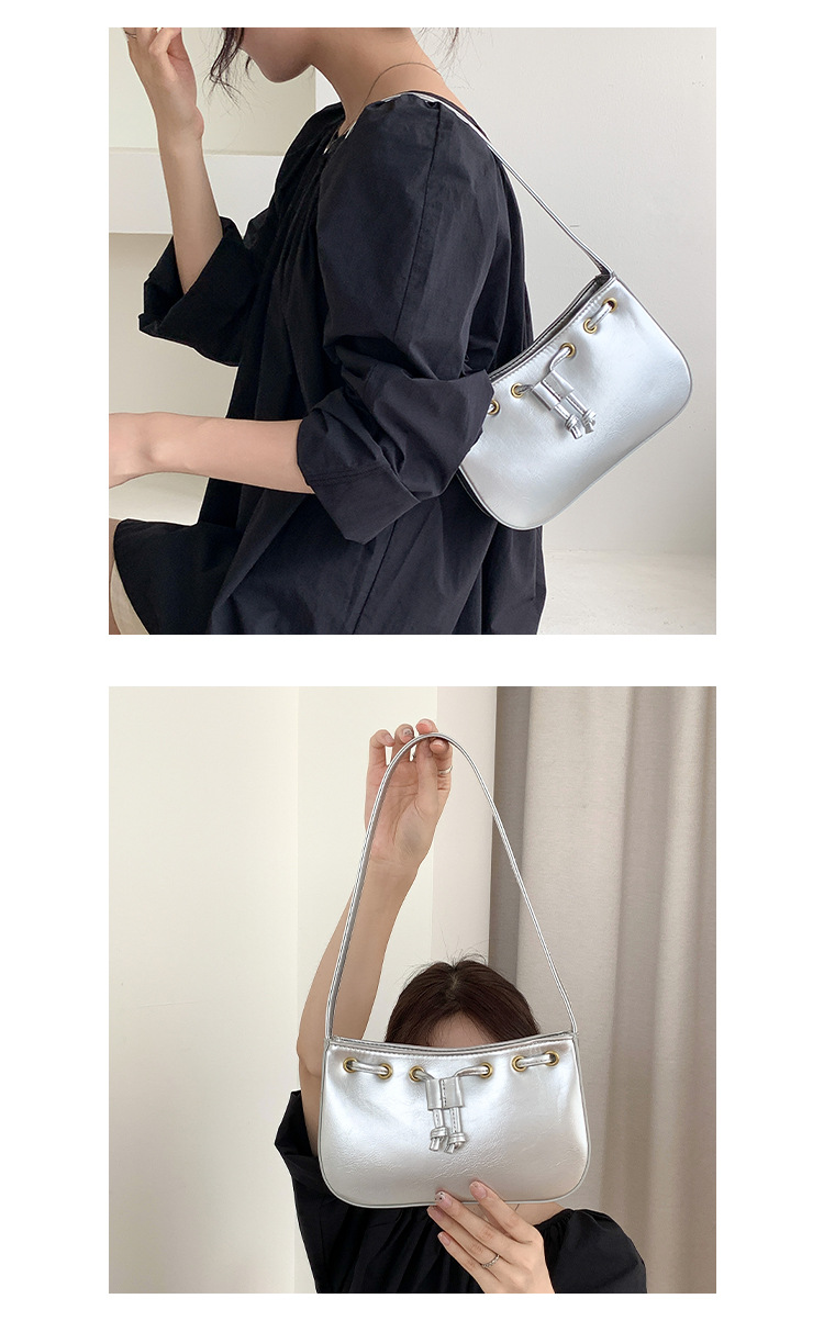 复古韩版新款时髦高级感手提小方包 气质简约通勤女士单肩腋下包详情12