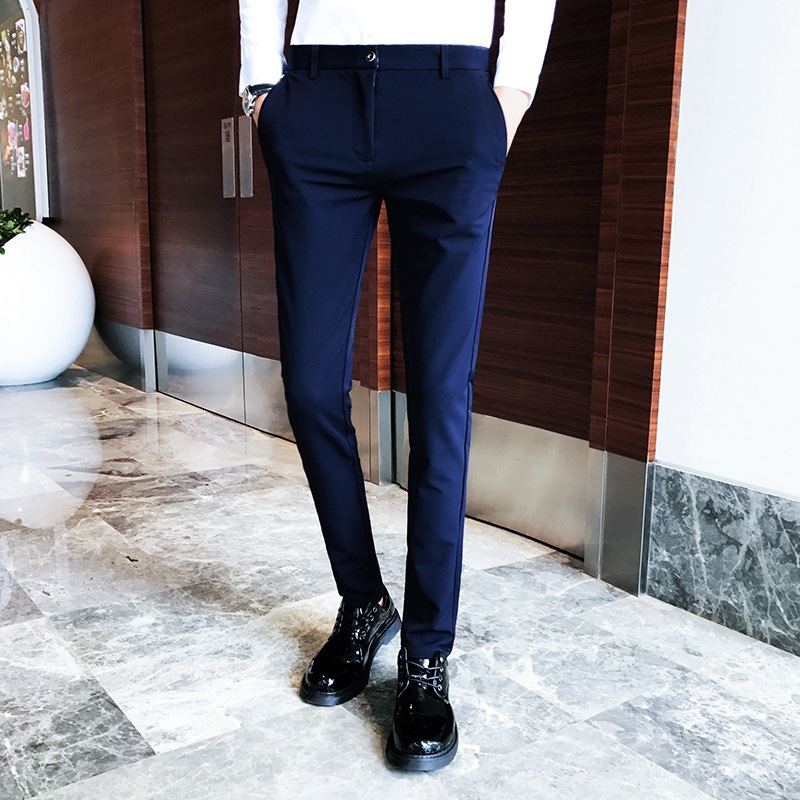 Primavera/otoño pantalones de pie slim para hombres versión coreana traje de moda pantalones premium para plankton pantalones casuales para hombres Specification image