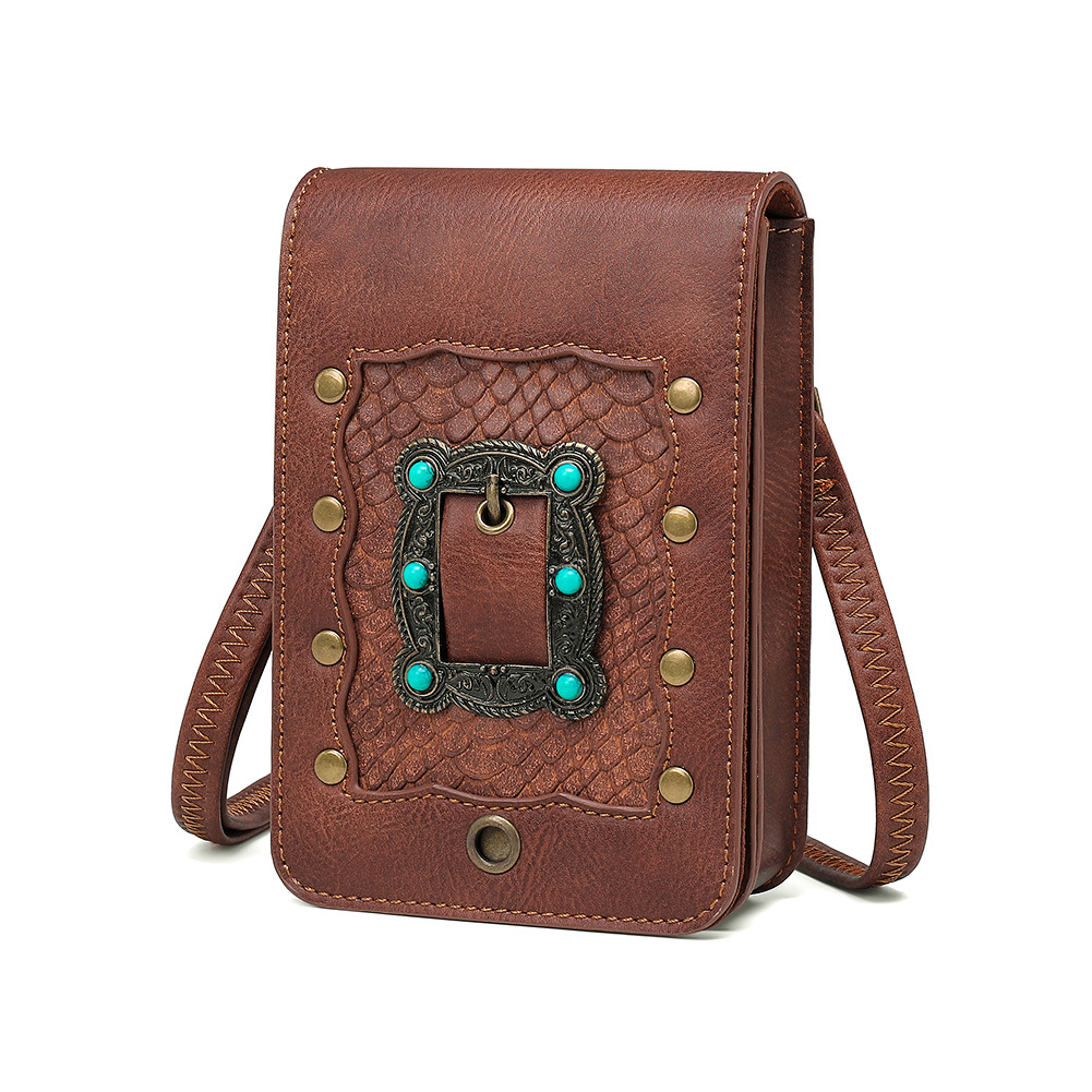 New Bag Female Cross Border Punk Lady One Shoulder Oblique Cross Bag Foreign Trade Mini/ Mini Small Square Outdoorsy Travel Specification drawing