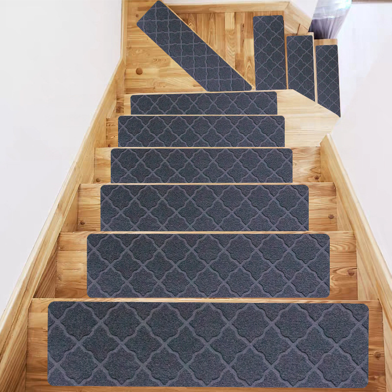 Cross-Border Amazon Stair Mat Step Mat Floor Mat Non-Adhesive Self-Adhesive Tpr Non-Slip Mat Flapping Embossing Repeated Use details Picture
