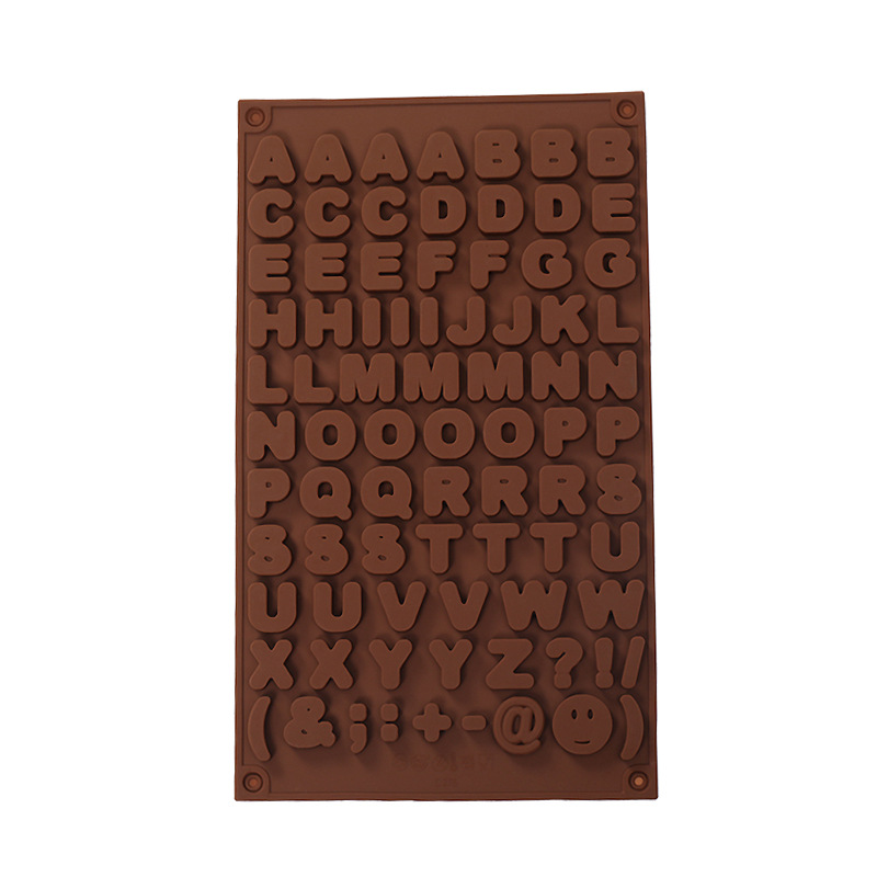 Silicone chocolate mold with 26 English letters and numbers, DIY fondant cake decoration, high-temperature resistant baking supplies Item Picture