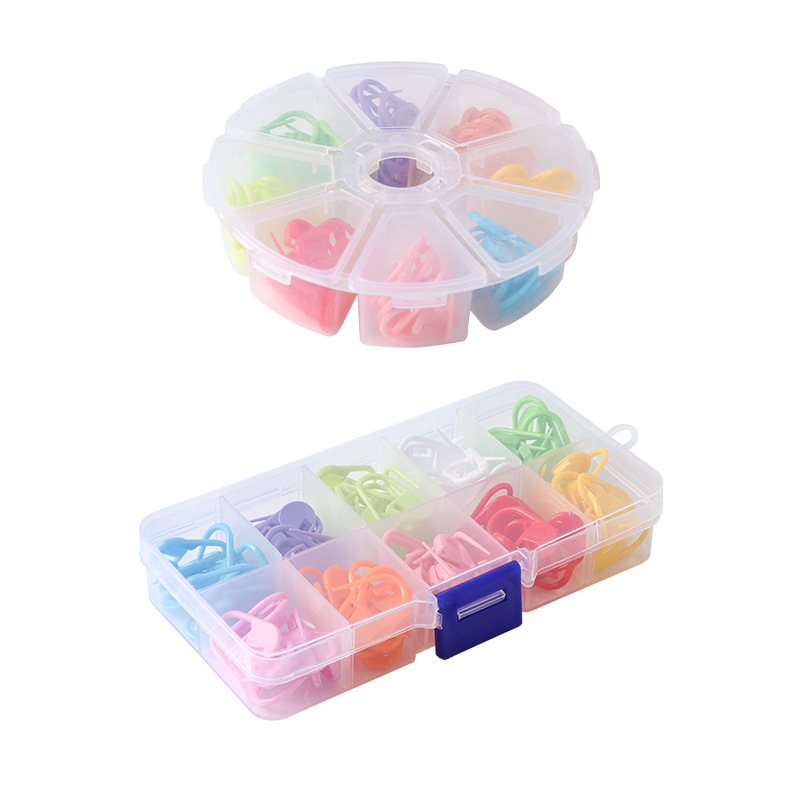 Color ten grid plastic box marking buckle diy knitting tool small pin anti-release buckle count buckle pin Item Picture